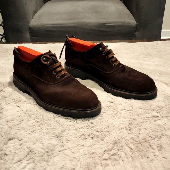 Men's Giorgio Armani Brown Suede Oxfords (Excellent Condition) Size 12 - Picture 2 of 4